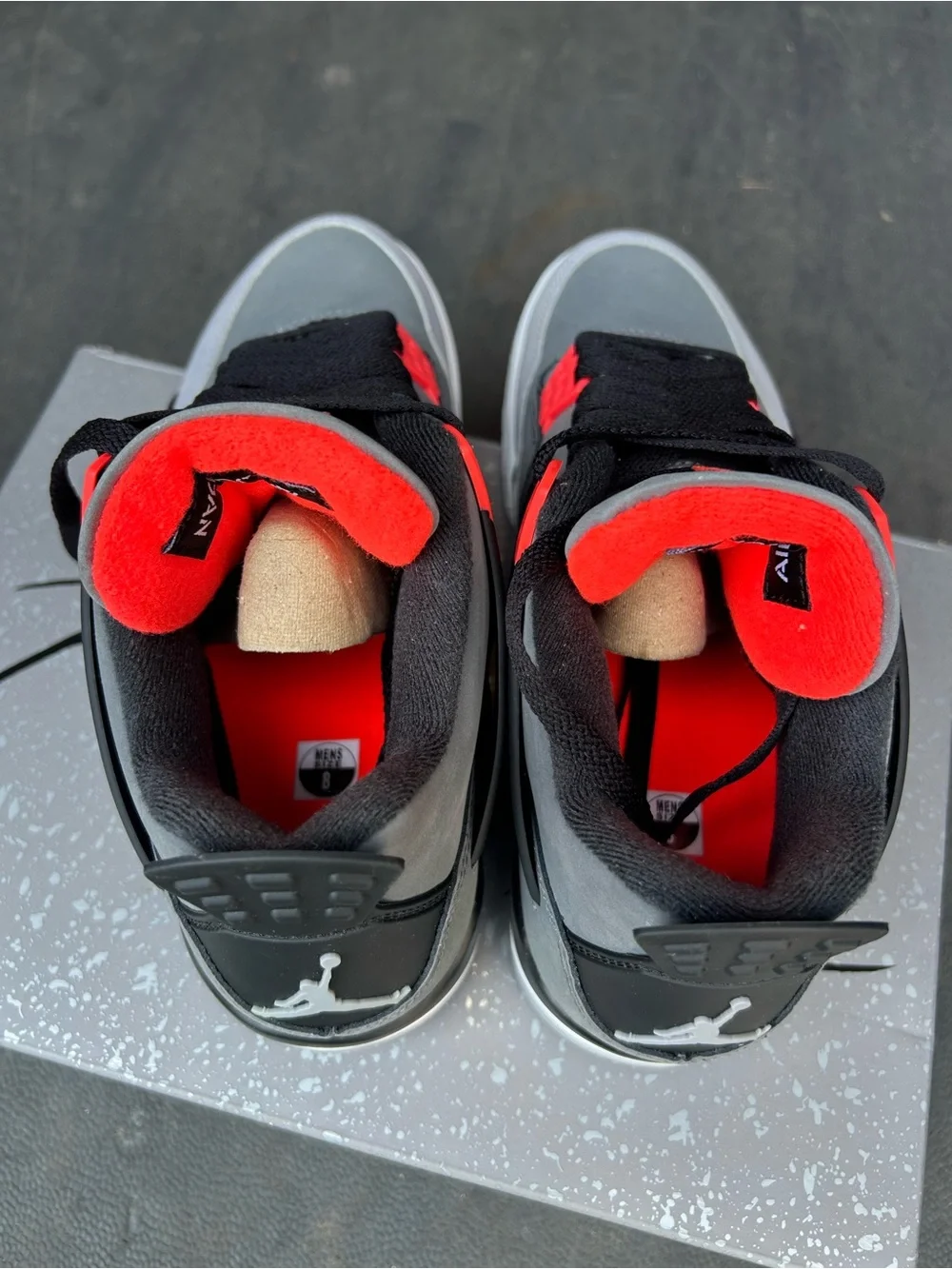 Nike Men’s Air Jordan 4 Retro - Grey/Black/Red Accent